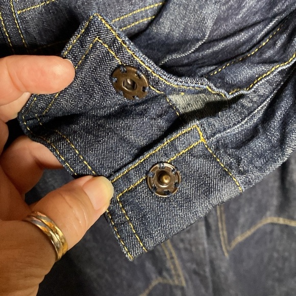 Tomas Maier Denim Snap Shirt Dress with‎ Patch Pockets - Picture 5 of 6